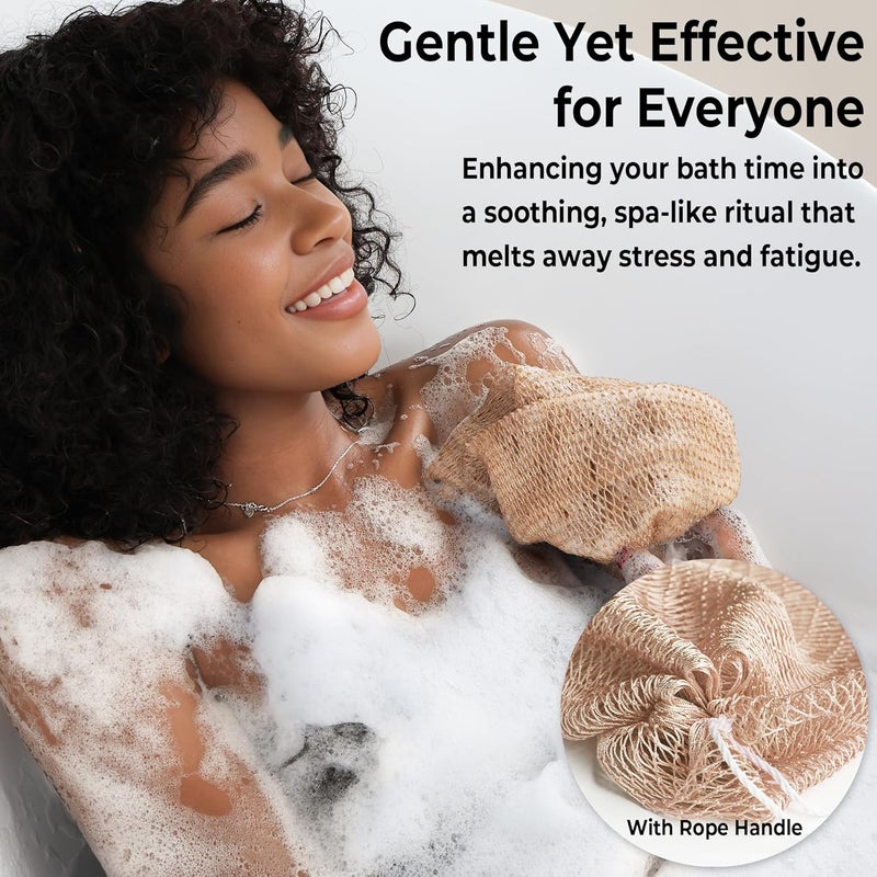 RelaxScene African Net Sponge with Knots - 2 Pieces Exfoliating Body Scrubber Bath Sponge - Back Scrubber Washcloth for Shower - Real African Scrub Exfoliator Body Care for Women - Image 4